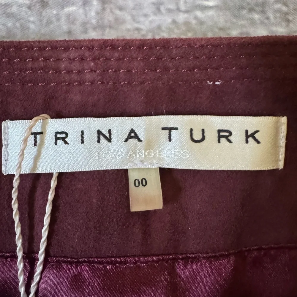 Trina Turk Leather/Suede Mini Harvest Skirt Size 00